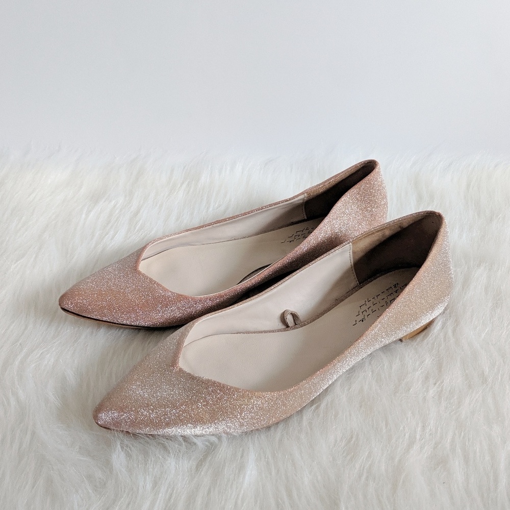 Zara Womens Dusty Rose Pointed Flats